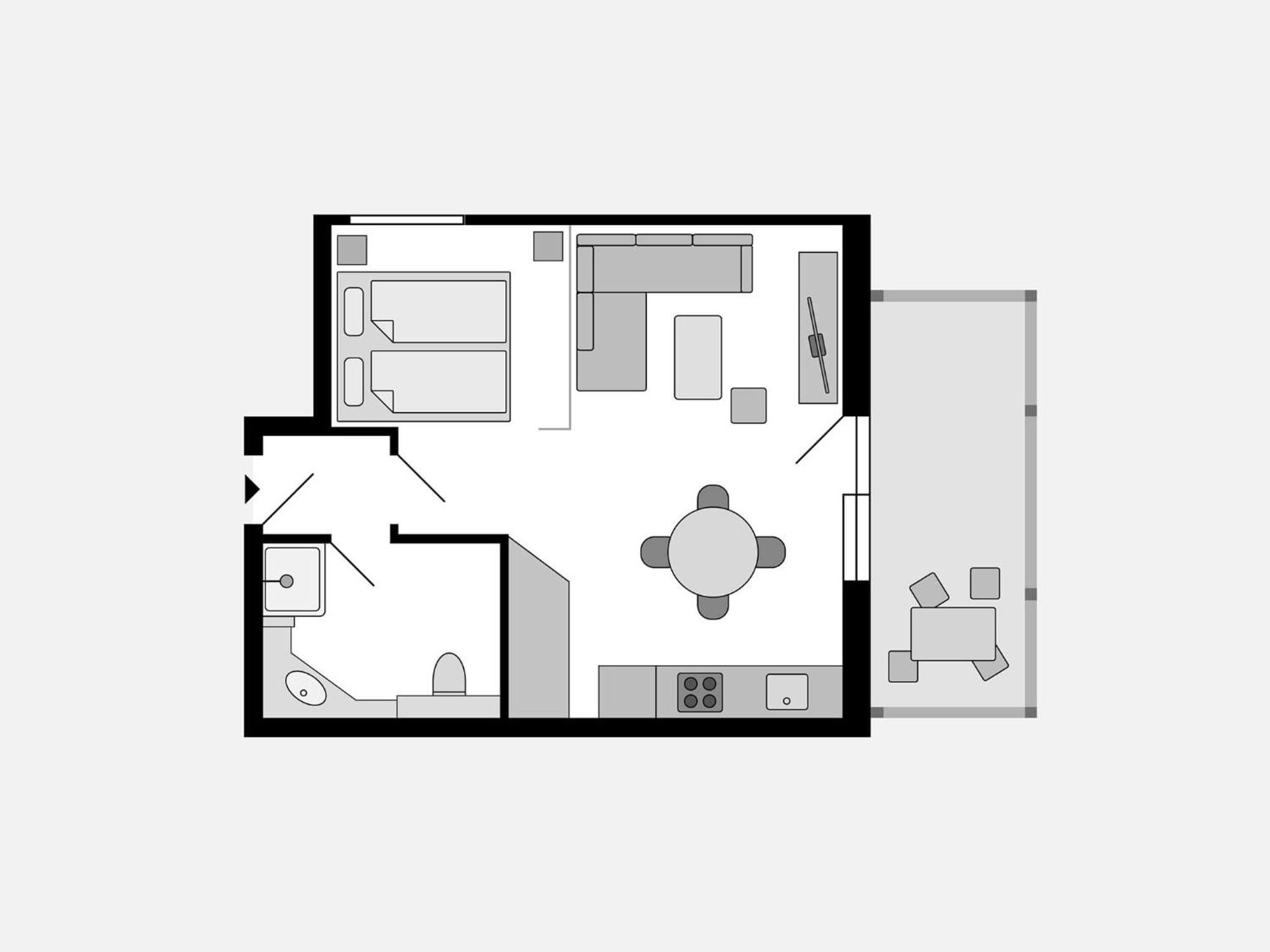 Duenenpark Binz - Komfortplus 1-Raum-Ferienwohnung Mit Balkon Im Dachgeschoss 095 Esterno foto